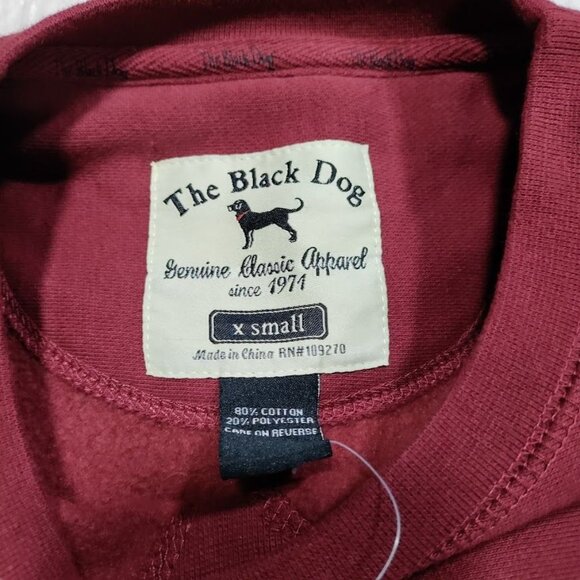 NWT The Black Dogs Mens XS Classic Heavyweight Crew Neck Graphic Sweatshirt Burg - Picture 7 of 13
